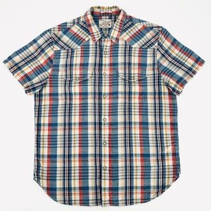 Y2K LUCKY BRAND Pearl Snap Plaid Short Sleeve Shirt